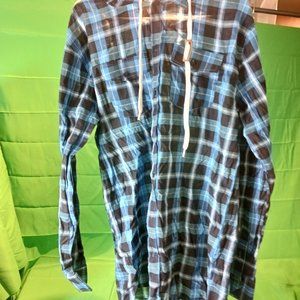 ways loight weight Xl plaid blue hoodie summer times women brand new